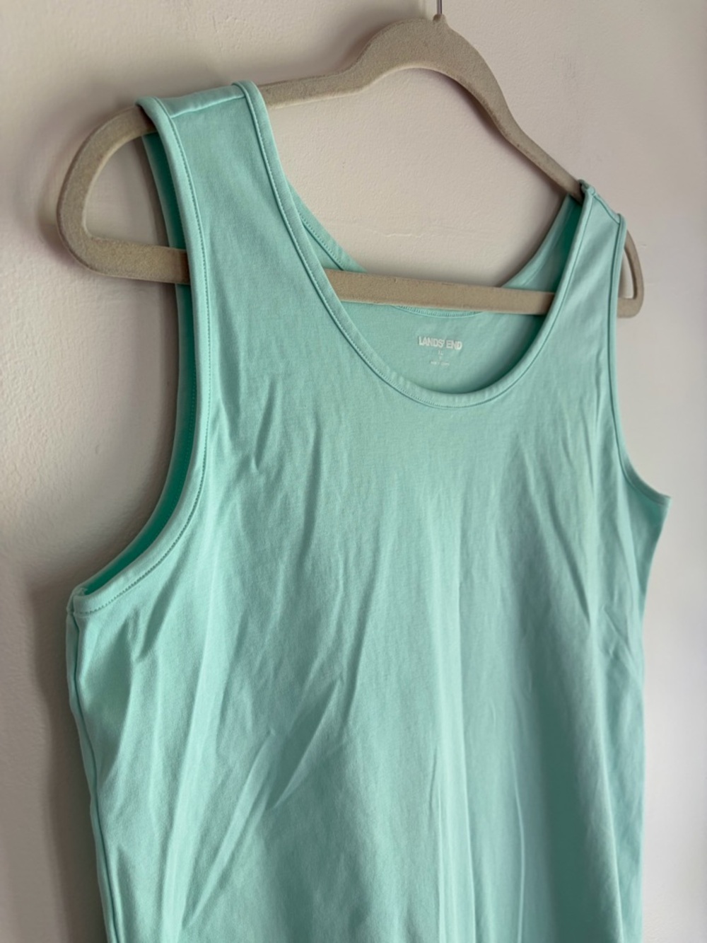 Lands' End Women's Mint Green 100% Cotton Tank Top Size XL - Picture 2 of 5